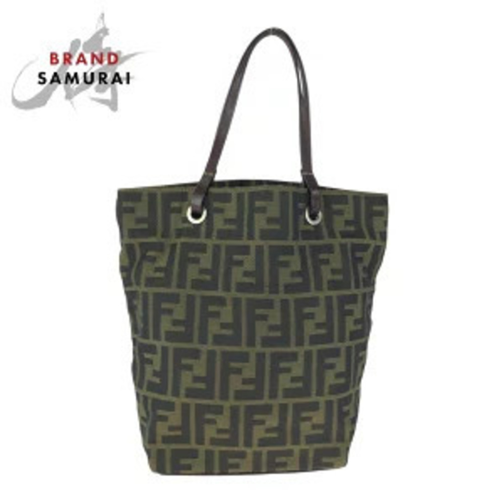 Fendi Zucca tote bag Handbag brown dark leather